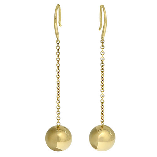 Ball hook earrings in 18K yellow gold (YG)
