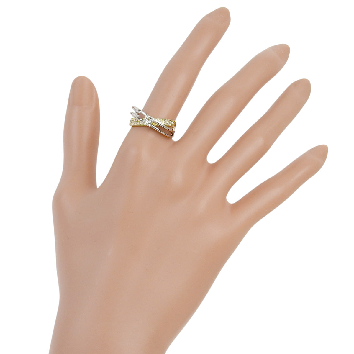 Diamond Ring D0.32,0.14 K18 Yellow Gold YG Pt900 Platinum