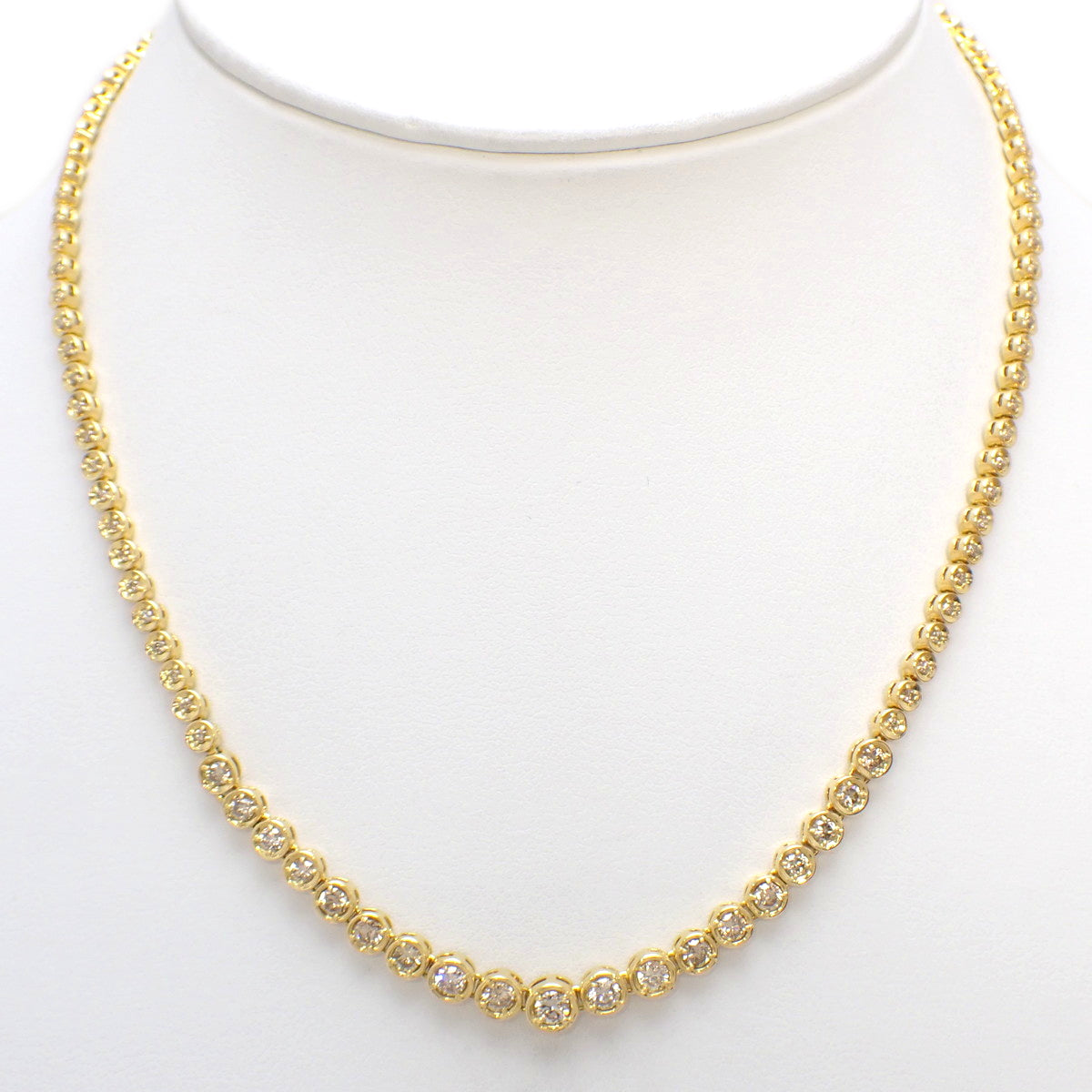 Diamond Tennis Necklace D3.00 K18 Yellow Gold YG