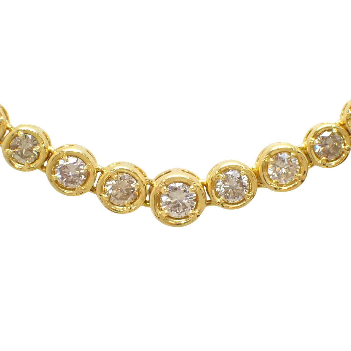Diamond Tennis Necklace D3.00 K18 Yellow Gold YG
