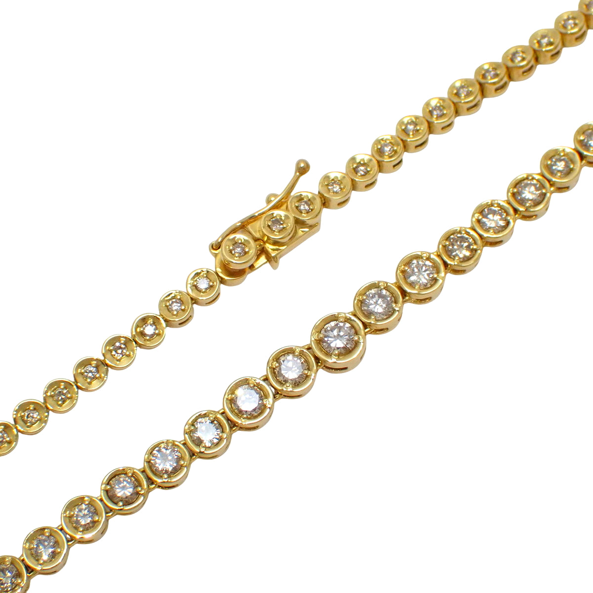 Diamond Tennis Necklace D3.00 K18 Yellow Gold YG