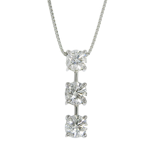 3-row diamond necklace D0.323,0.367,0.374 Pt900 Pt850