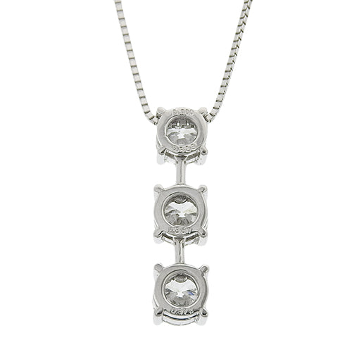 3-row diamond necklace D0.323,0.367,0.374 Pt900 Pt850
