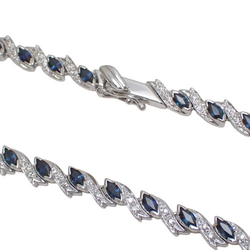 Sapphire and diamond necklace S8.0/D0.82 K18 WG