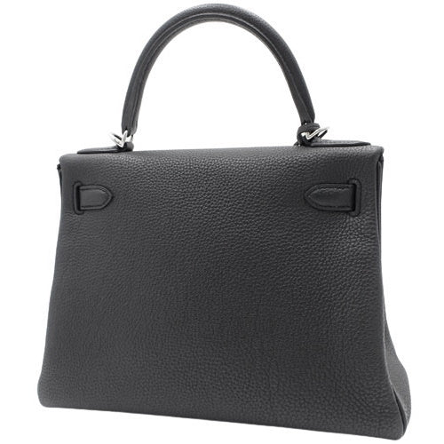 Kelly 28(内缝线)两用单肩包,Togo 皮革,钯金金属配件,X 印章