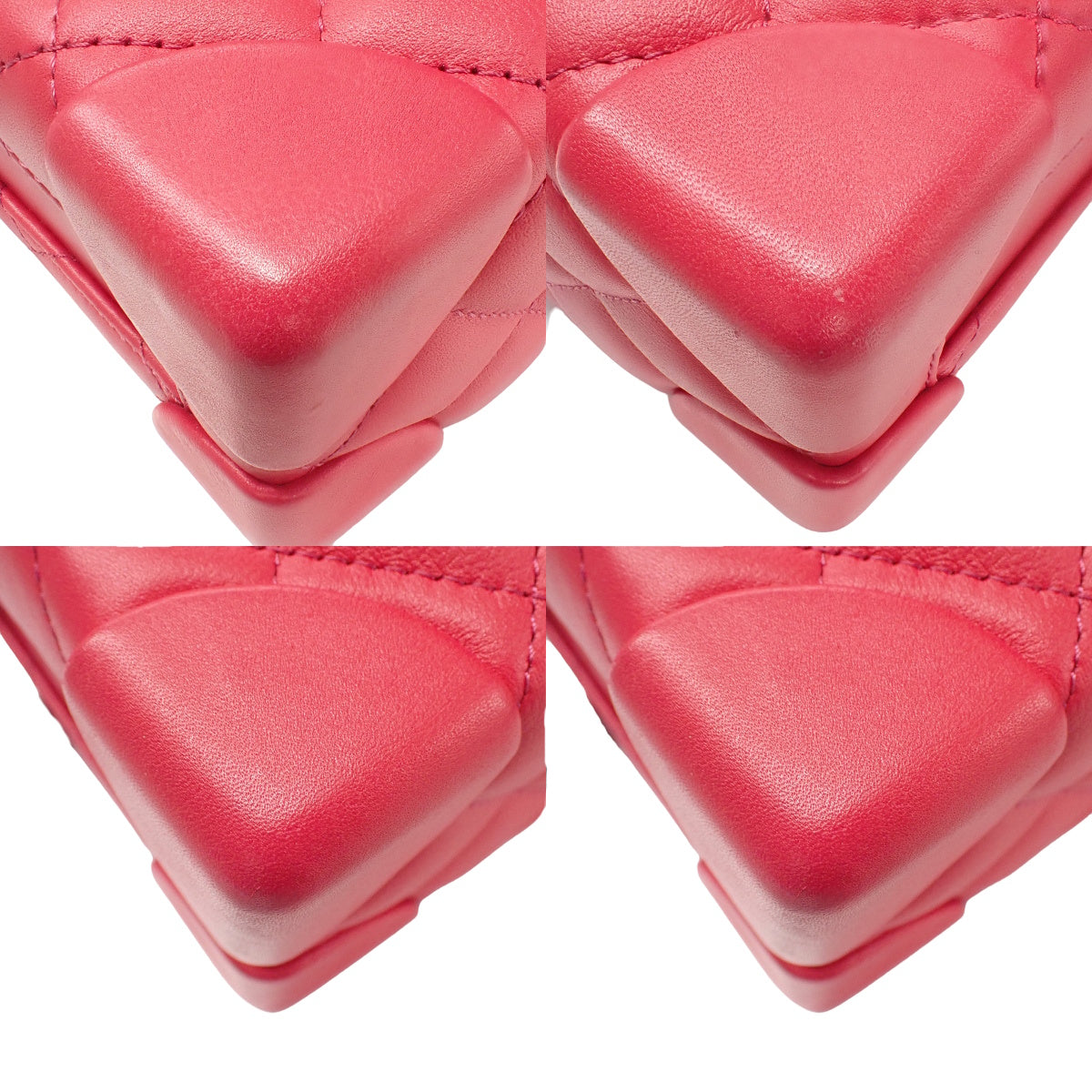 Matelasse Coco标志迷你化妆包,羊皮,红色