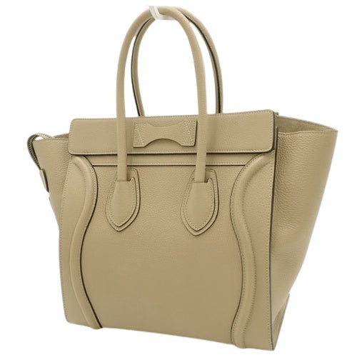Luggage Micro Shopper Tote Bag in Old Logo Drummed Calfskin, Dune, 167793DRU.03UN