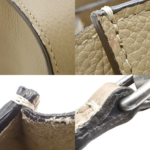 Luggage Micro Shopper Tote Bag in Old Logo Drummed Calfskin, Dune, 167793DRU.03UN