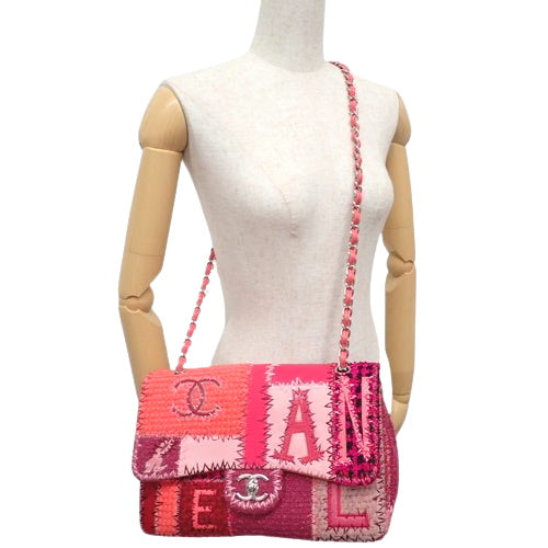 Coco Mark 链条单肩包 拼布单翻盖粗花呢皮革 A65468