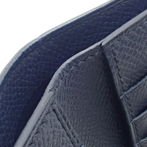MC2 Copernicus Blue Indigo Epsom Leather Wallet with B Stamp, Bifold, Small