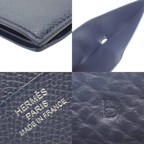 MC2 Copernicus Blue Indigo Epsom Leather Wallet with B Stamp, Bifold, Small