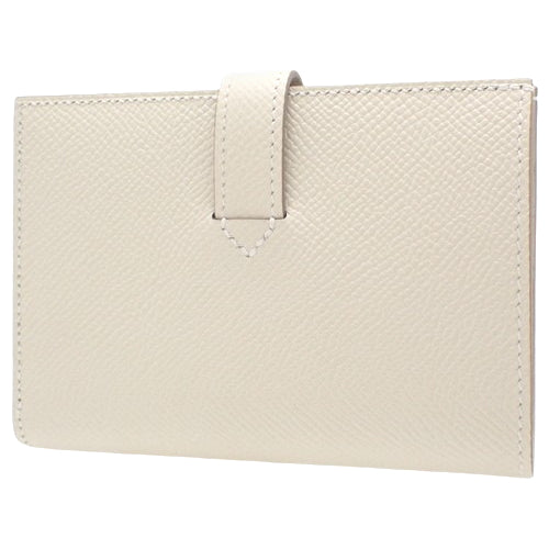 H Passant 紧凑型双折钱包,小物件,Epsom 皮革,钯金金属配件,Clé W 印章