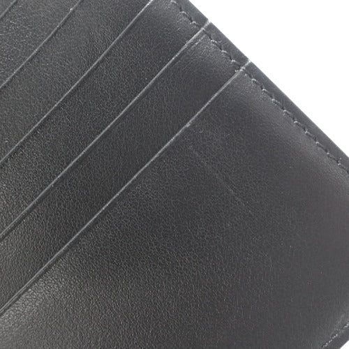 Large bifold strap wallet in grained calfskin