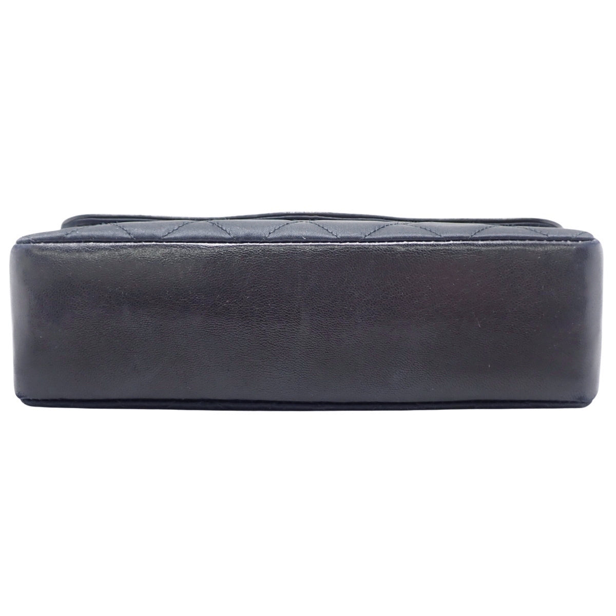 Matelasse Coco Mark 链条单肩包,缎面和羊皮材质,黑色