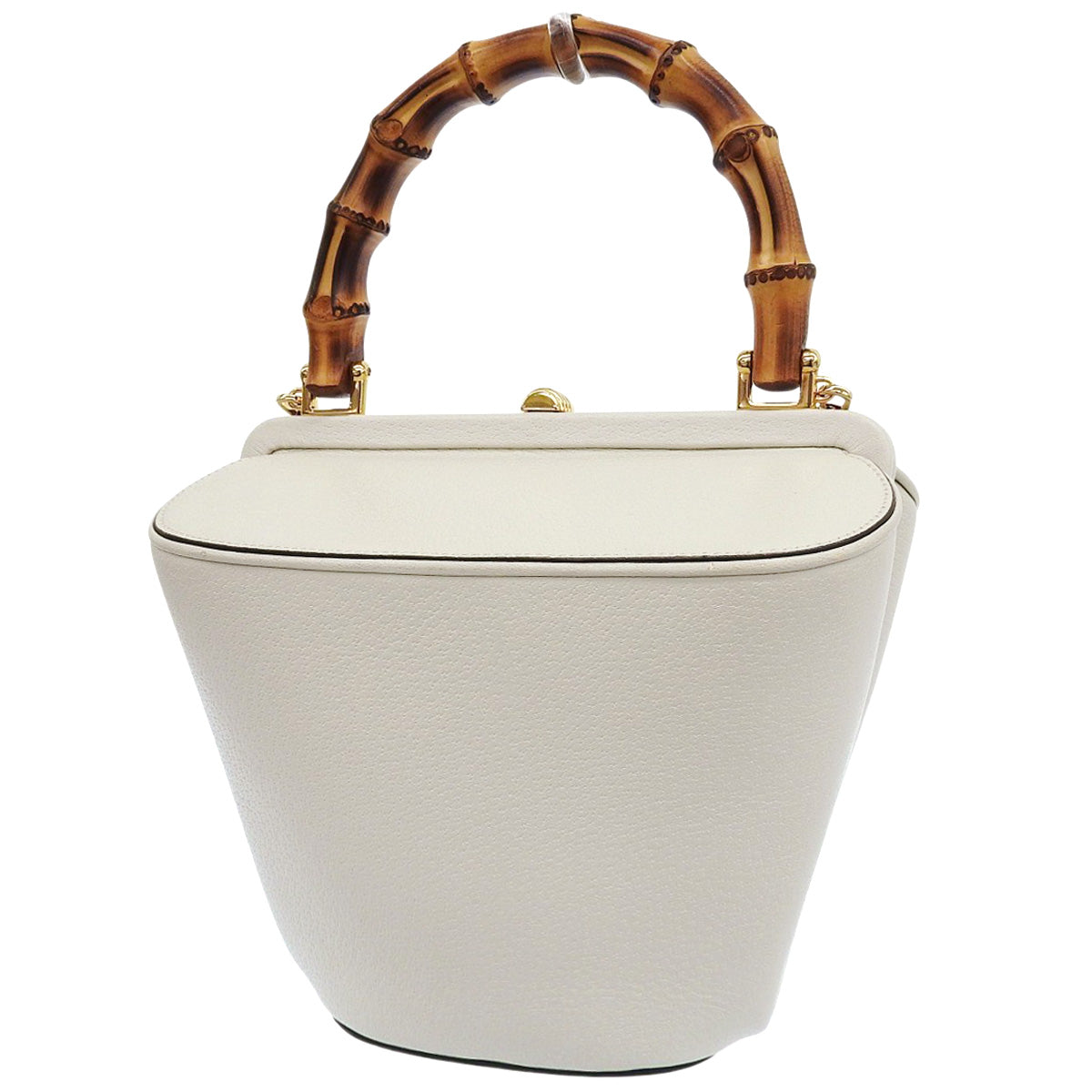 Bamboo 1947 水桶包,米白色皮革,616437,日本限定款,GG 互扣标志