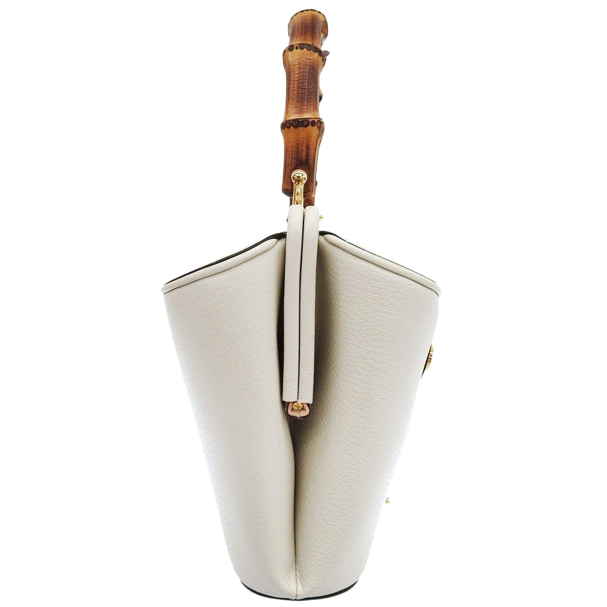 Bamboo 1947 水桶包,米白色皮革,616437,日本限定款,GG 互扣标志