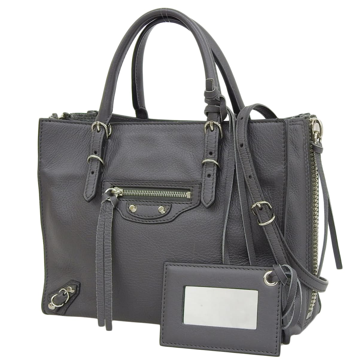 ペーパーミニ 2WAYハンドバッグ カーフ グレー 357333