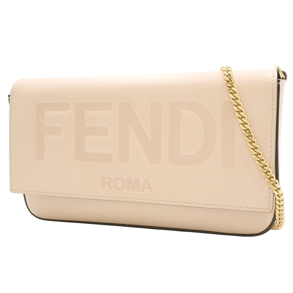 Chain shoulder bag in light rose leather, 8BS032 AAYZ F14N1