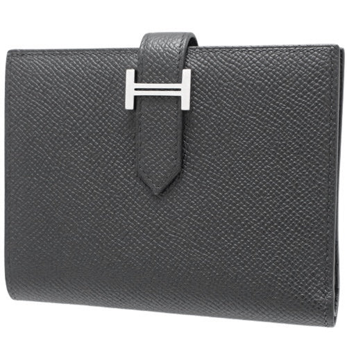 Bearn Compact, Epsom leather, palladium hardware, silver hardware, U stamp, bifold, two-fold
