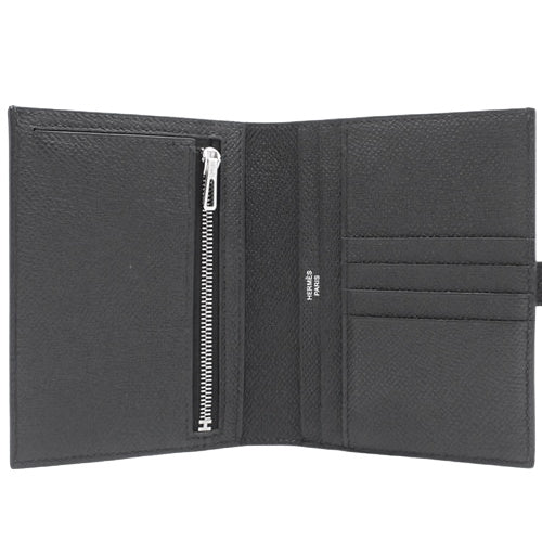 Bearn Compact, Epsom leather, palladium hardware, silver hardware, U stamp, bifold, two-fold