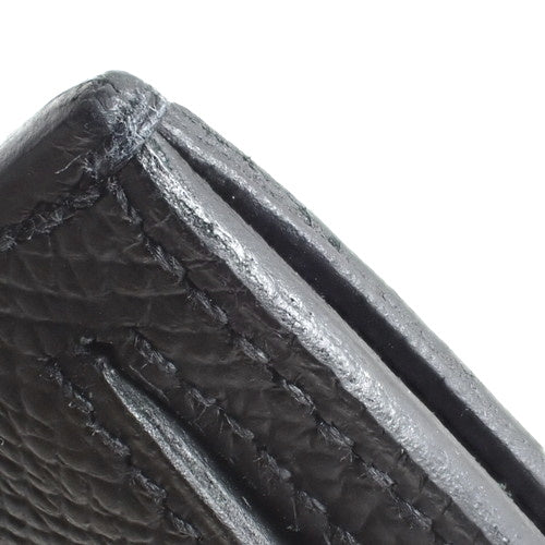 Be'an Compact, Epsom calfskin, palladium hardware, black; silver hardware, U stamp.