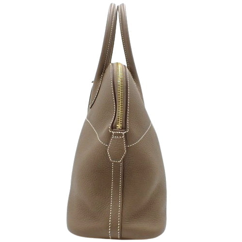 Bolide 31 2-Way Shoulder Bag in Taurillon Clemence Etoupe/Etoupe with Z Stamp