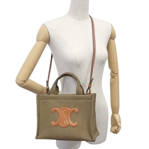 Small Cabas Thais 2-Way Shoulder Bag, Houndstooth Calfskin Textile, Multicolor, 199162FHZ.14ML