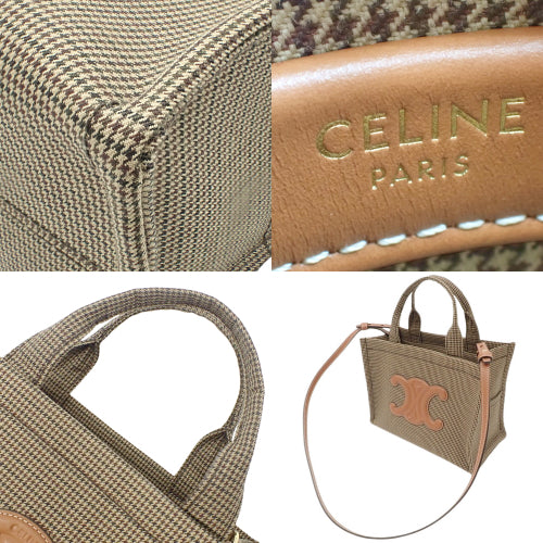 Small Cabas Thais 2-Way Shoulder Bag, Houndstooth Calfskin Textile, Multicolor, 199162FHZ.14ML