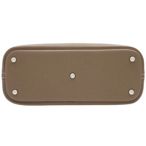 Bolide 31 Taurillon Clemence 皮革表带,钯金配件,Etoupe/Etoupe,X 印章