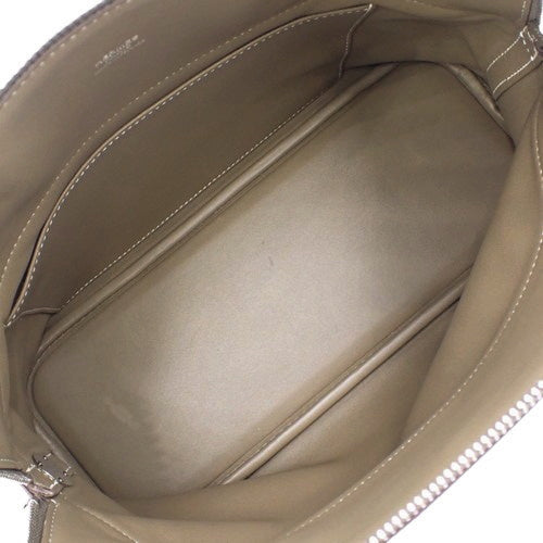 Bolide 31 Taurillon Clemence 皮革表带,钯金配件,Etoupe/Etoupe,X 印章