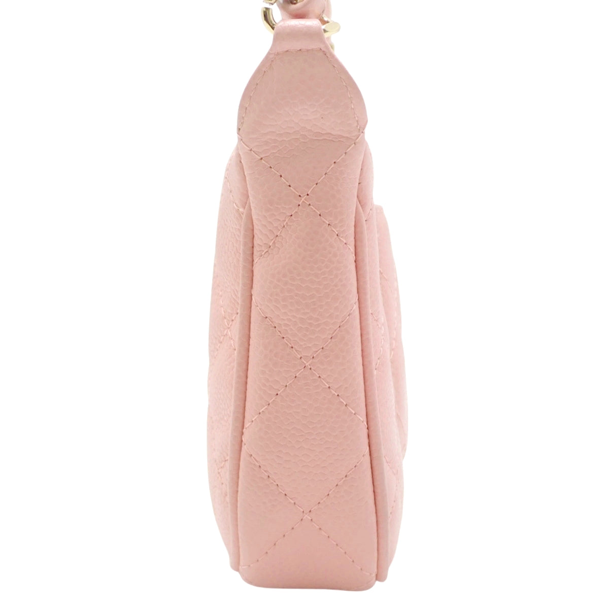 Matelasse Coco Mark Chain Shoulder Bag, Caviar Skin, Pink