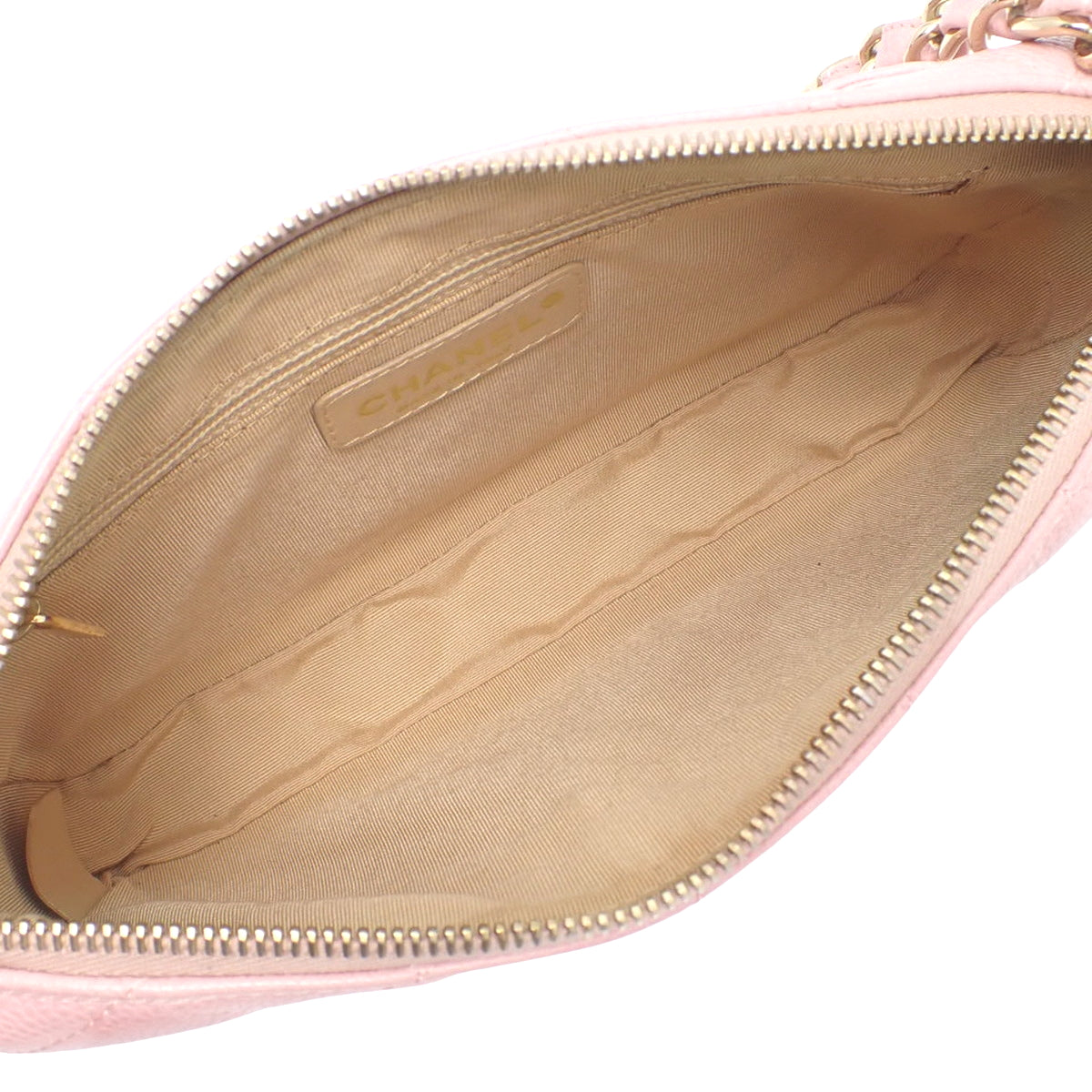 Matelasse Coco Mark Chain Shoulder Bag, Caviar Skin, Pink