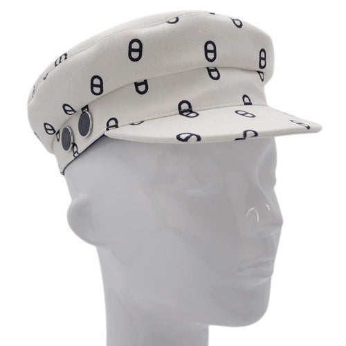 Vauban Chaine d'Ancre Newsboy Cap with Serie Buttons, Size 56, Cotton and Polyurethane, Blancassee
