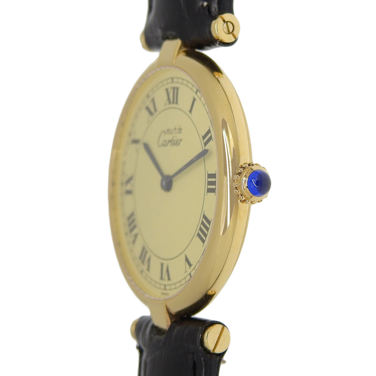590003 Must de Cartier Vendôme LM 皮革/镀金 石英 黄色