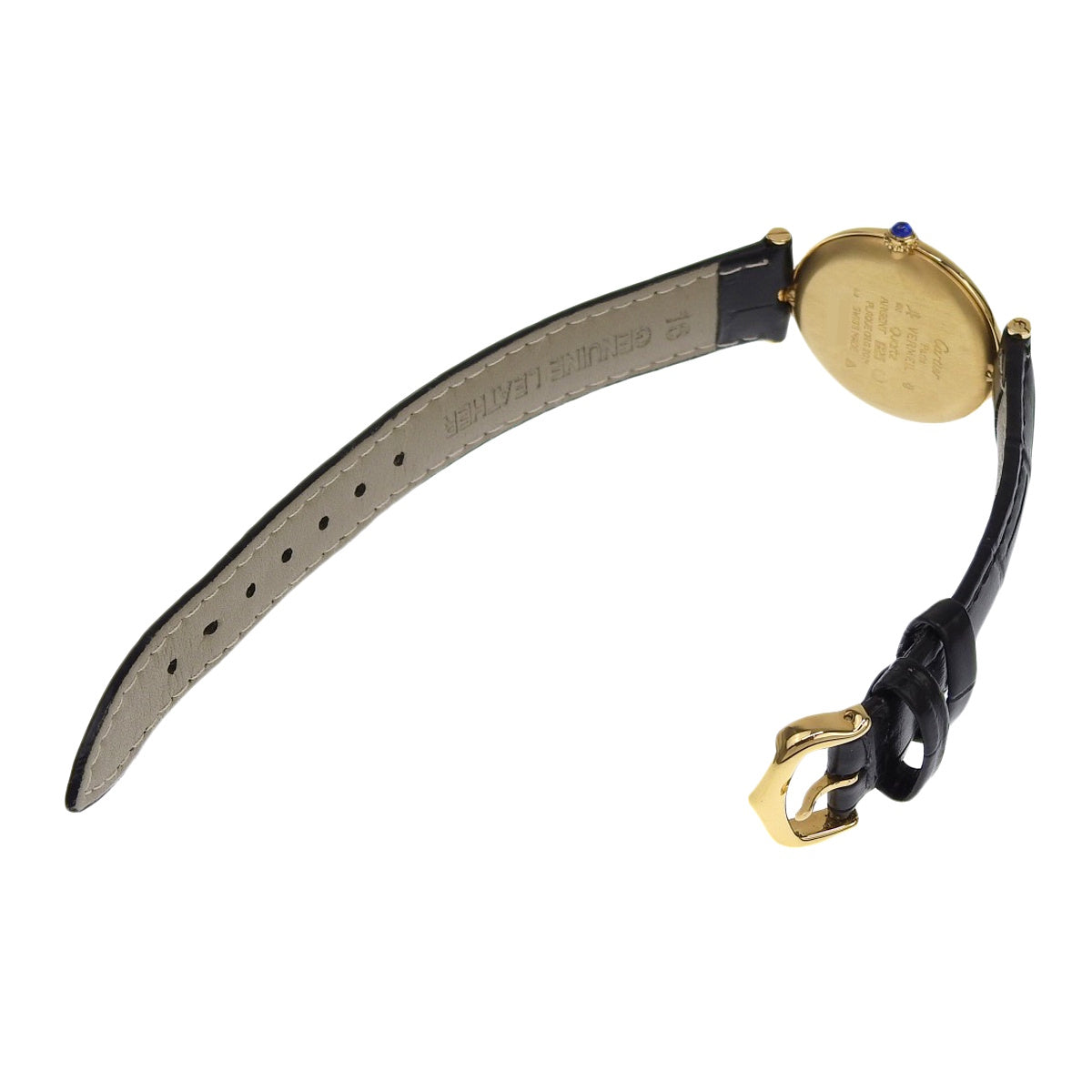 590003 Must de Cartier Vendôme LM 皮革/镀金 石英 黄色