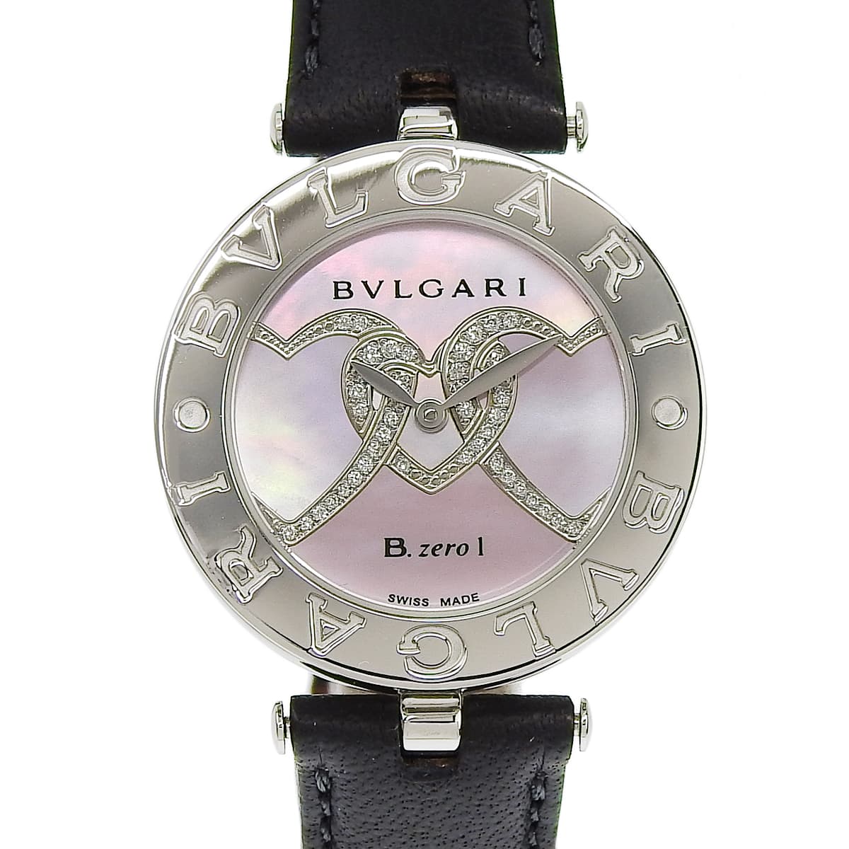 BZ30S ビーゼロワン レザー×SS クオーツ ピンク シェル