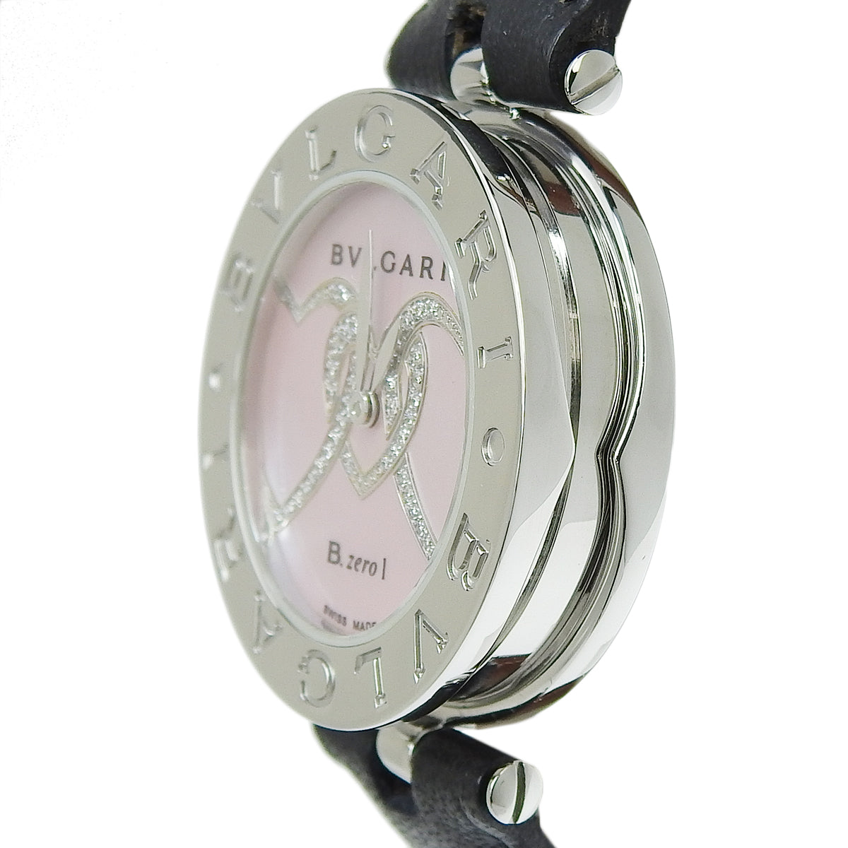 BZ30S B Zero One Leather x Stainless Steel Quartz Pink Shell