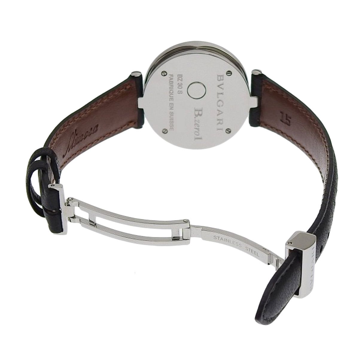 BZ30S B Zero One Leather x Stainless Steel Quartz Pink Shell