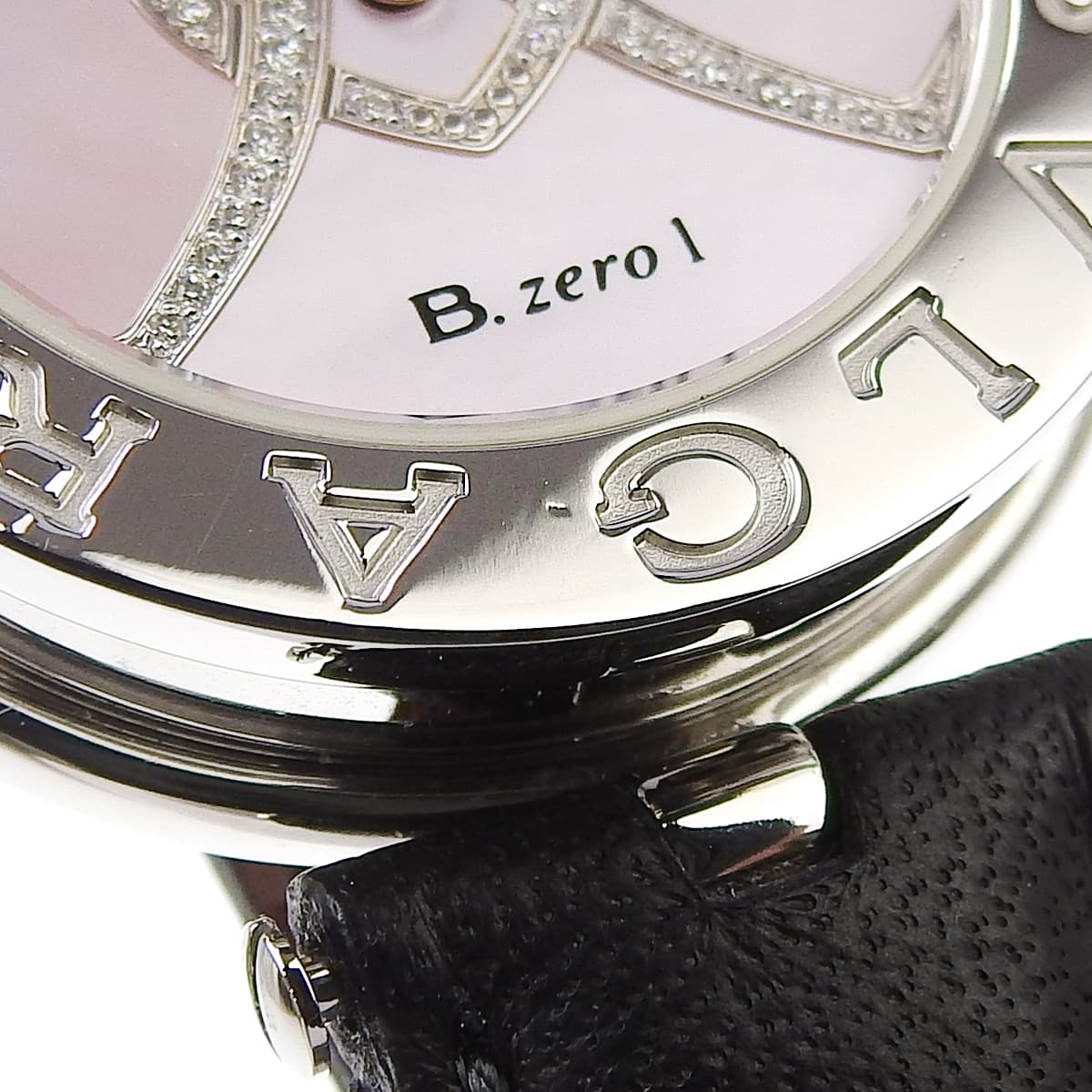 BZ30S B Zero One Leather x Stainless Steel Quartz Pink Shell