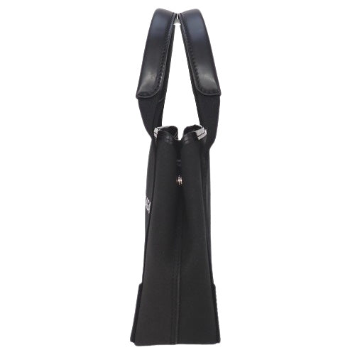 NAVY CABAS XS Calfskin Canvas Black 390346 Mini Tote Shoulder Bag 2-way