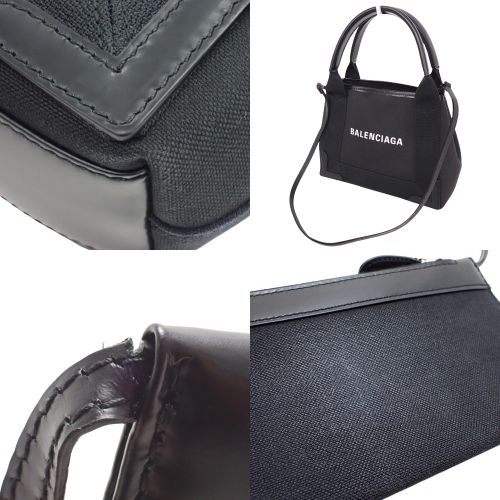 NAVY CABAS ネイビーカバ XS ミニトート ショルダー 肩掛け 2way カーフ キャンバス 390346