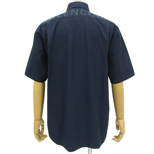 背面徽标印花衬衫,2018 年,37 码,短袖,纽扣领