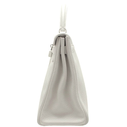 Kelly 32 (inner stitching) Taurillon Clemence leather with palladium hardware and Q stamp