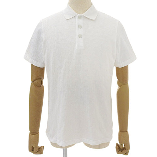 FF Piqué Polo Shirt 2023, Size Small, Short Sleeve, FF Zucca Pattern