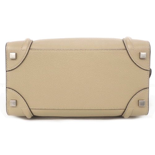 Luggage Micro Shopper in Drummed Calfskin, Dune, 167793DRU.03UN