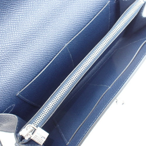 Kelly To Go 钱包,Epsom 皮革,钯金配件,蓝宝石,W 印章