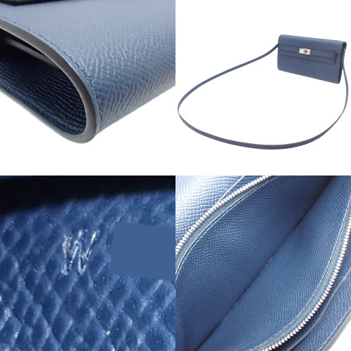 ケリーウォレット トゥーゴー ヴォーエプソン パラジウム金具 ブルーサフィール W刻印