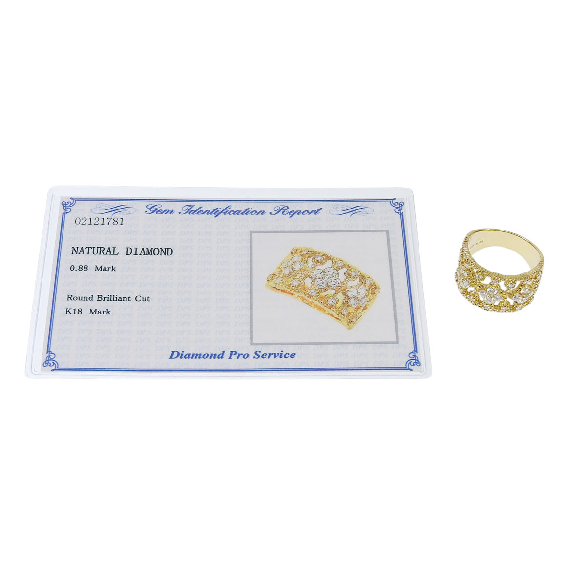 Diamond ring, 0.88 carats, 18K yellow gold.