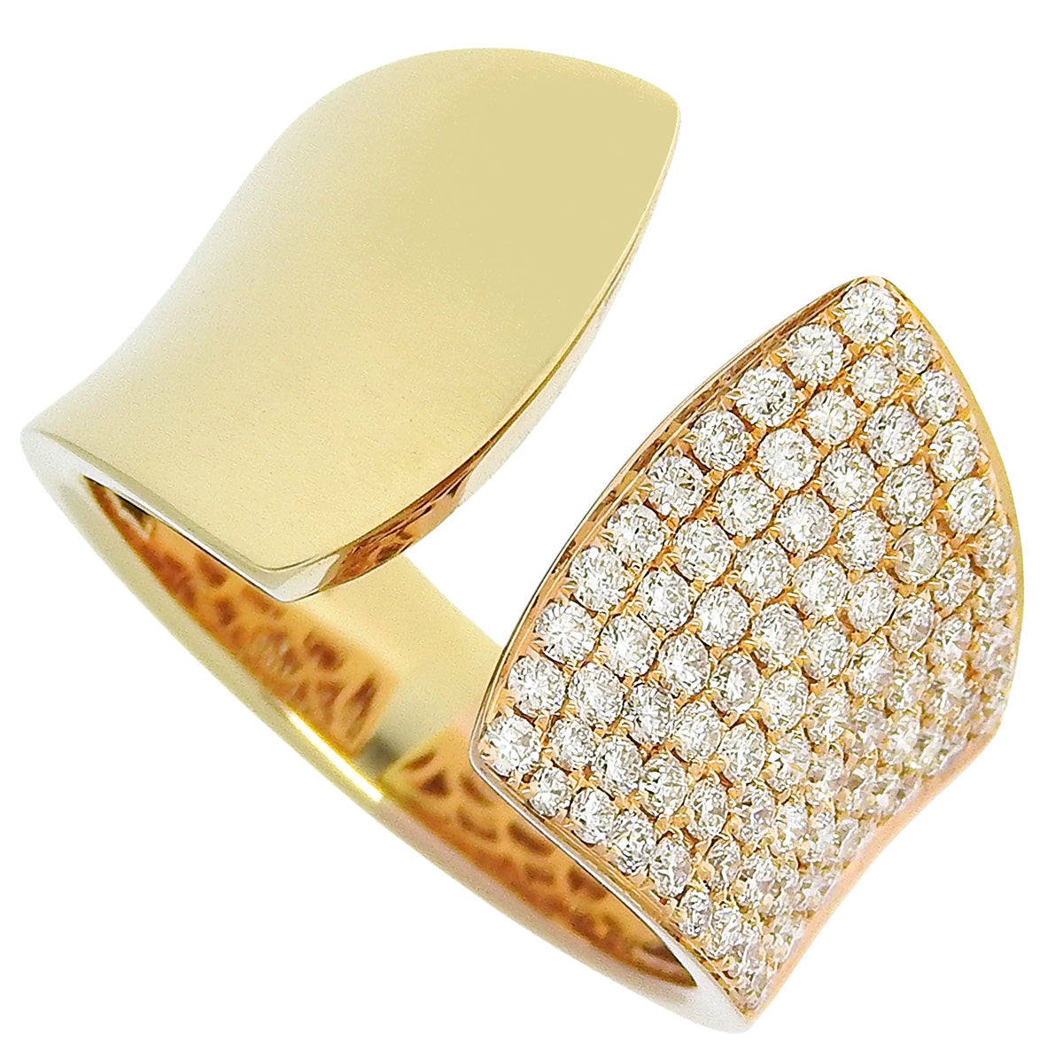 Diamond Open Ring, Diamond D0.782, 18K Yellow Gold (YG), 18K Pink Gold (PG)