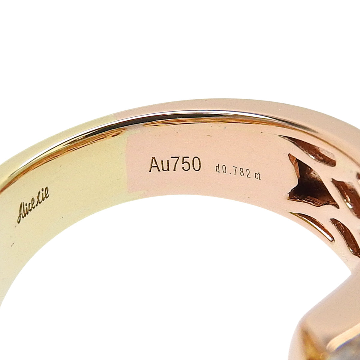 钻石开口戒指,钻石D0.782,18K黄金YG,18K玫瑰金PG